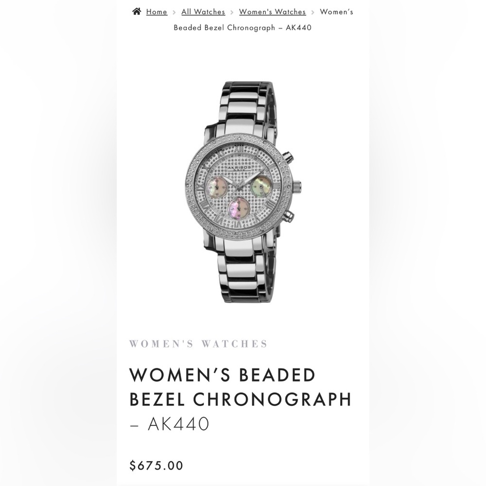 Akribos XXIV women’s silver watch